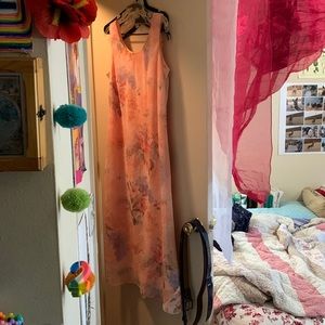 Elegant long floral church dress